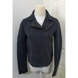 Loft Charcoal Gray women's sz S Moto Jacket Asymmetrical Zip office‎ workwear